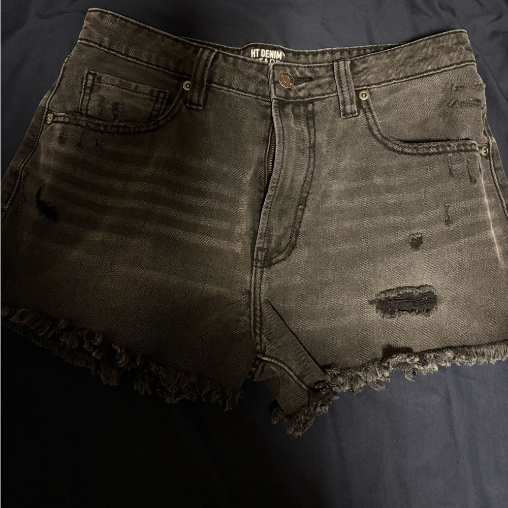 Black Distressed Women Shorts